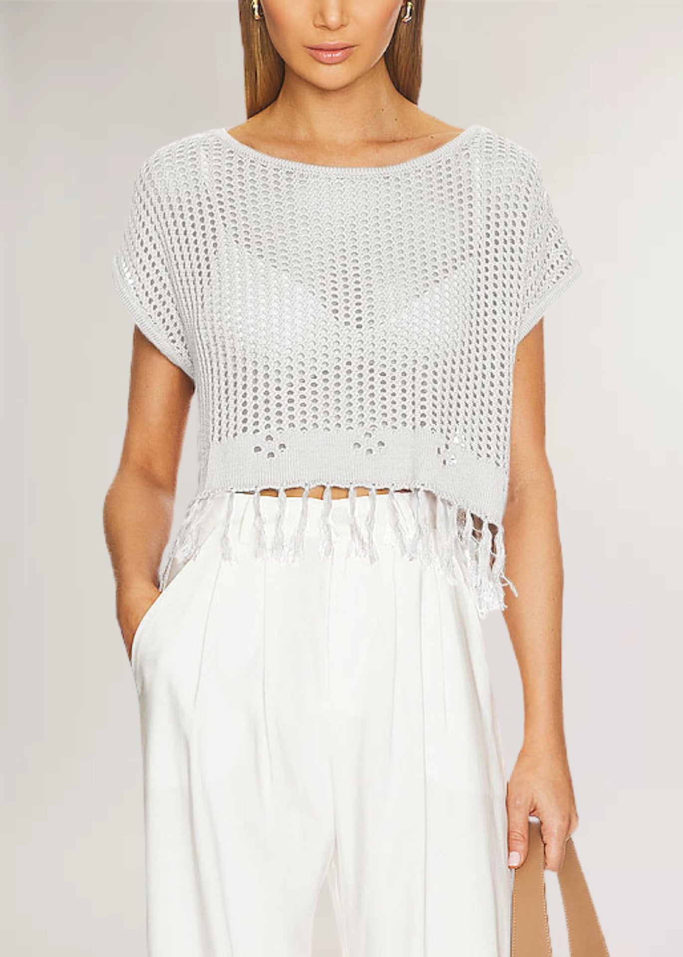 Summer Tassel Knit Top Women’s Beachwear Loose Pullover