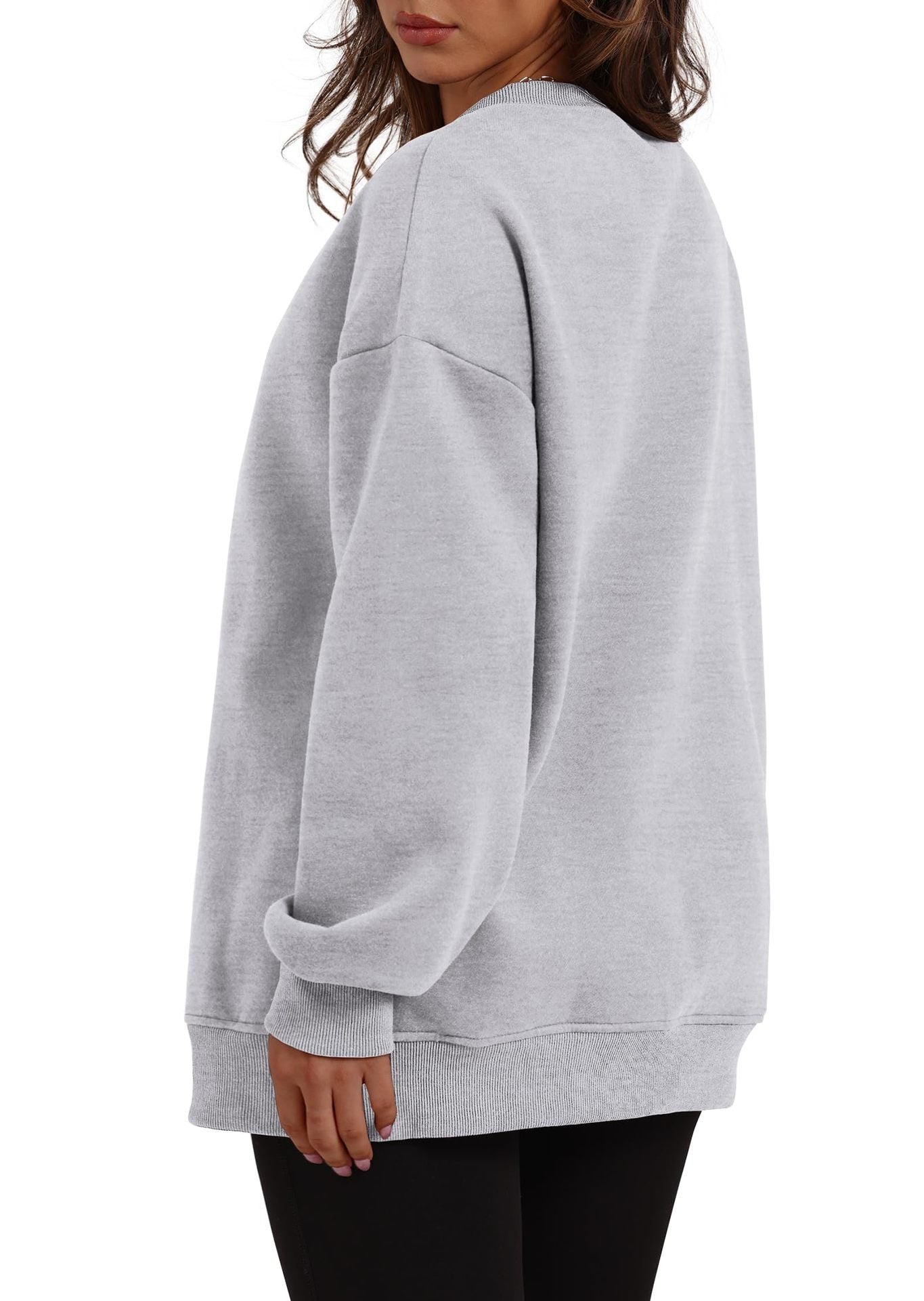 Oversized Crewneck Pullover Sweatshirt with Pockets
