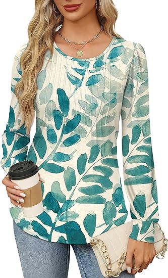 Solid Cotton Top Casual Pleated Puff Sleeve