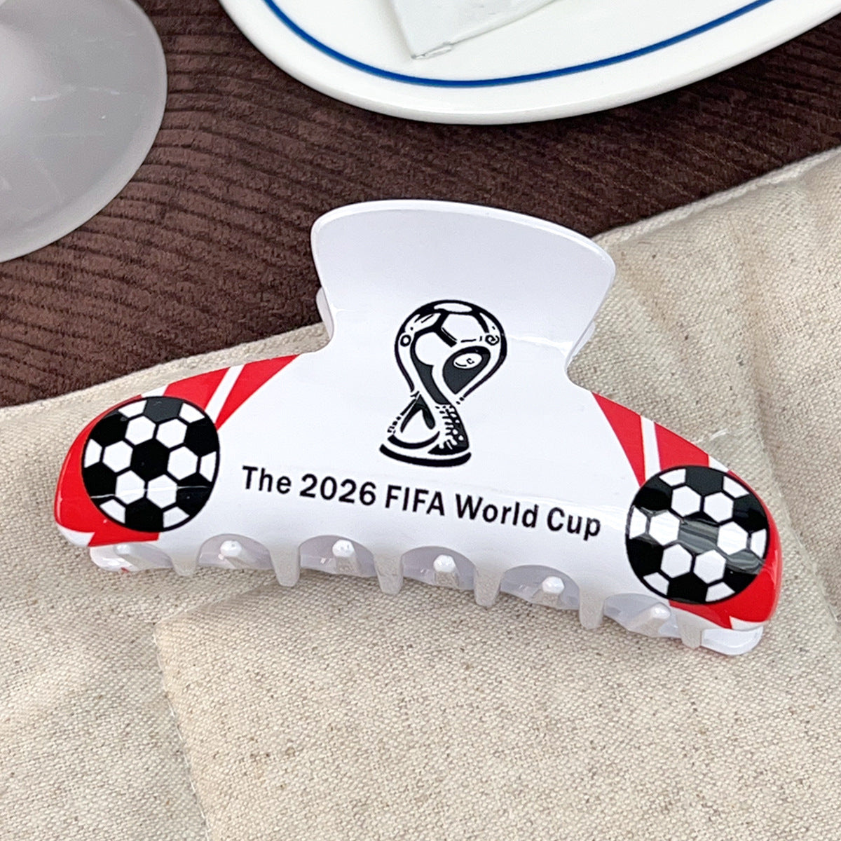 Soccer World Cup Large Hair Claw Clips for Thick Hair