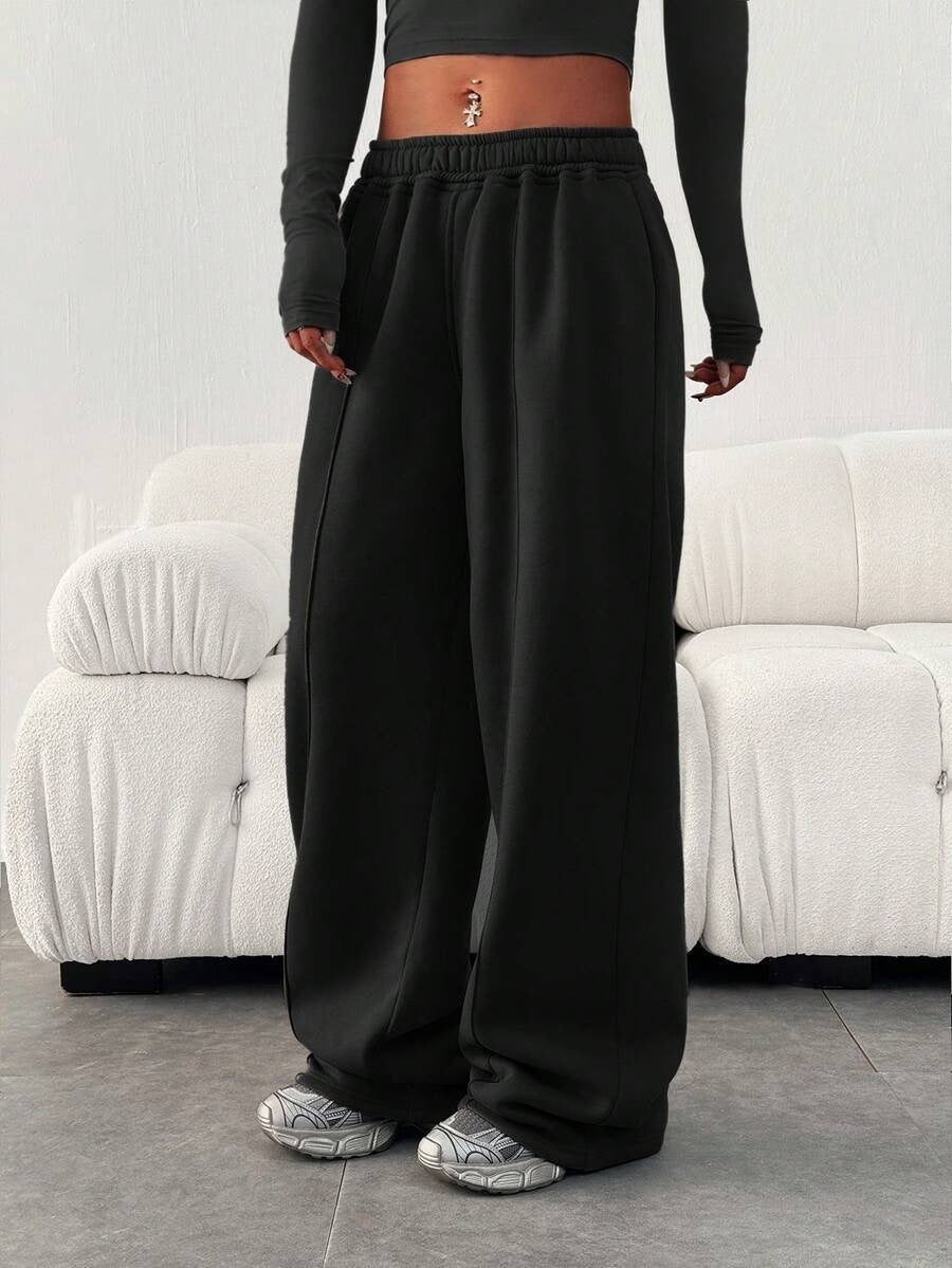 Women's Wide Leg Baggy Sweatpants High Waisted Cotton Pants