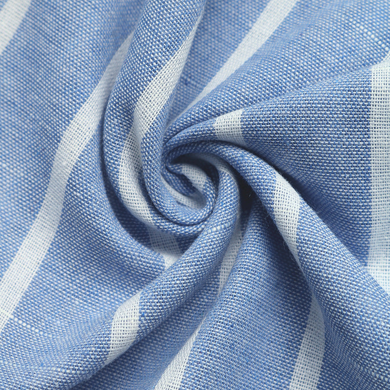 Striped Polyester Shirt Resort Oversized Button Down