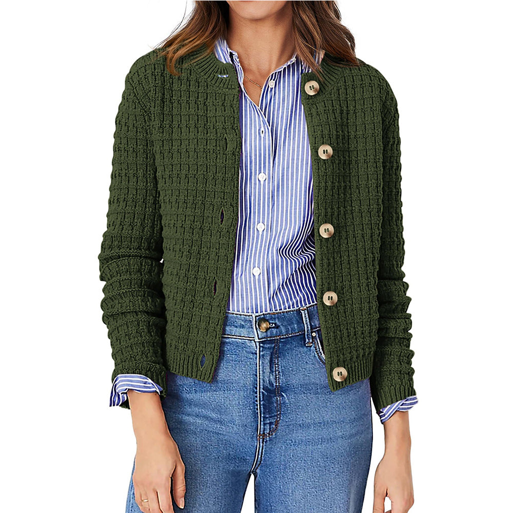 Button-Down Knit Cardigan for Casual Office Wear