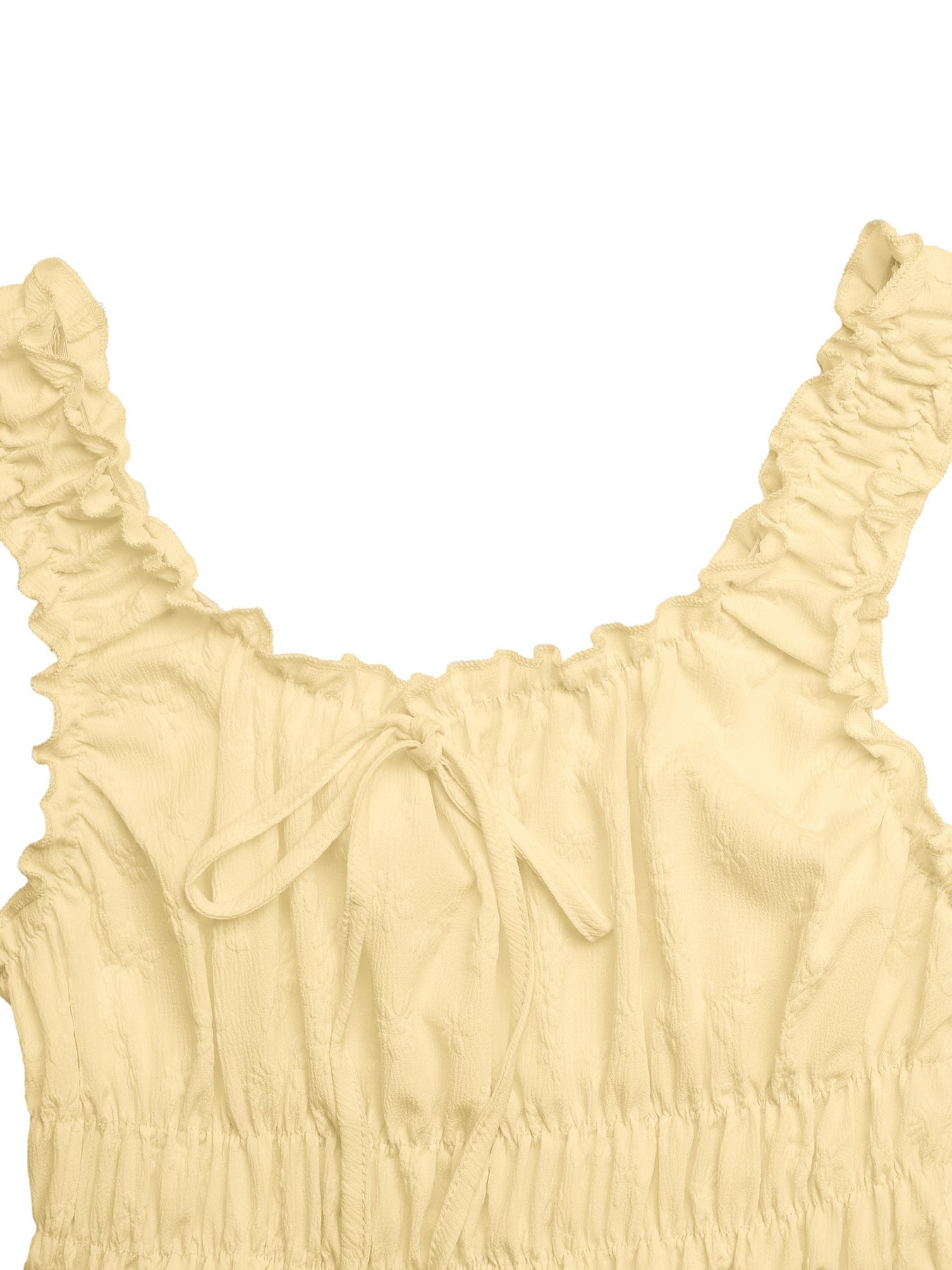 Ruffled Sleeveless Smocked Waist Maxi Dress Summer Strap Sundress