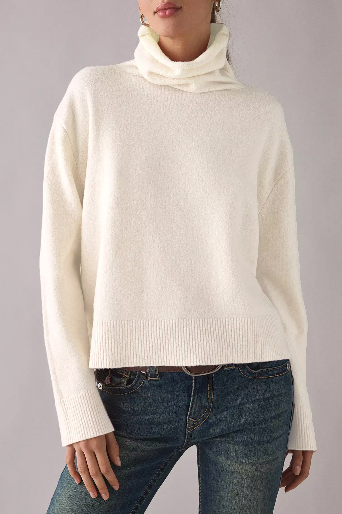 Women's Turtleneck Sweater Chunky Knit Pullover