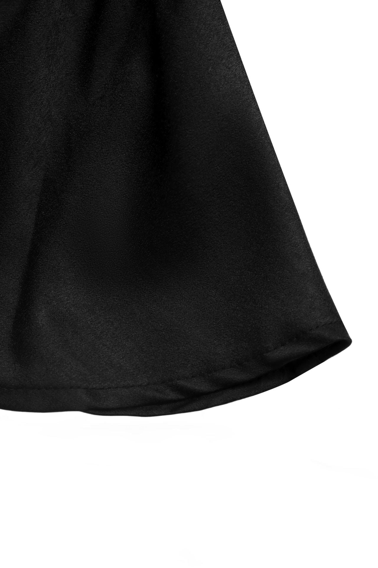 Solid Satin Blouse V Neck Peplum Long Sleeve Elegant Top