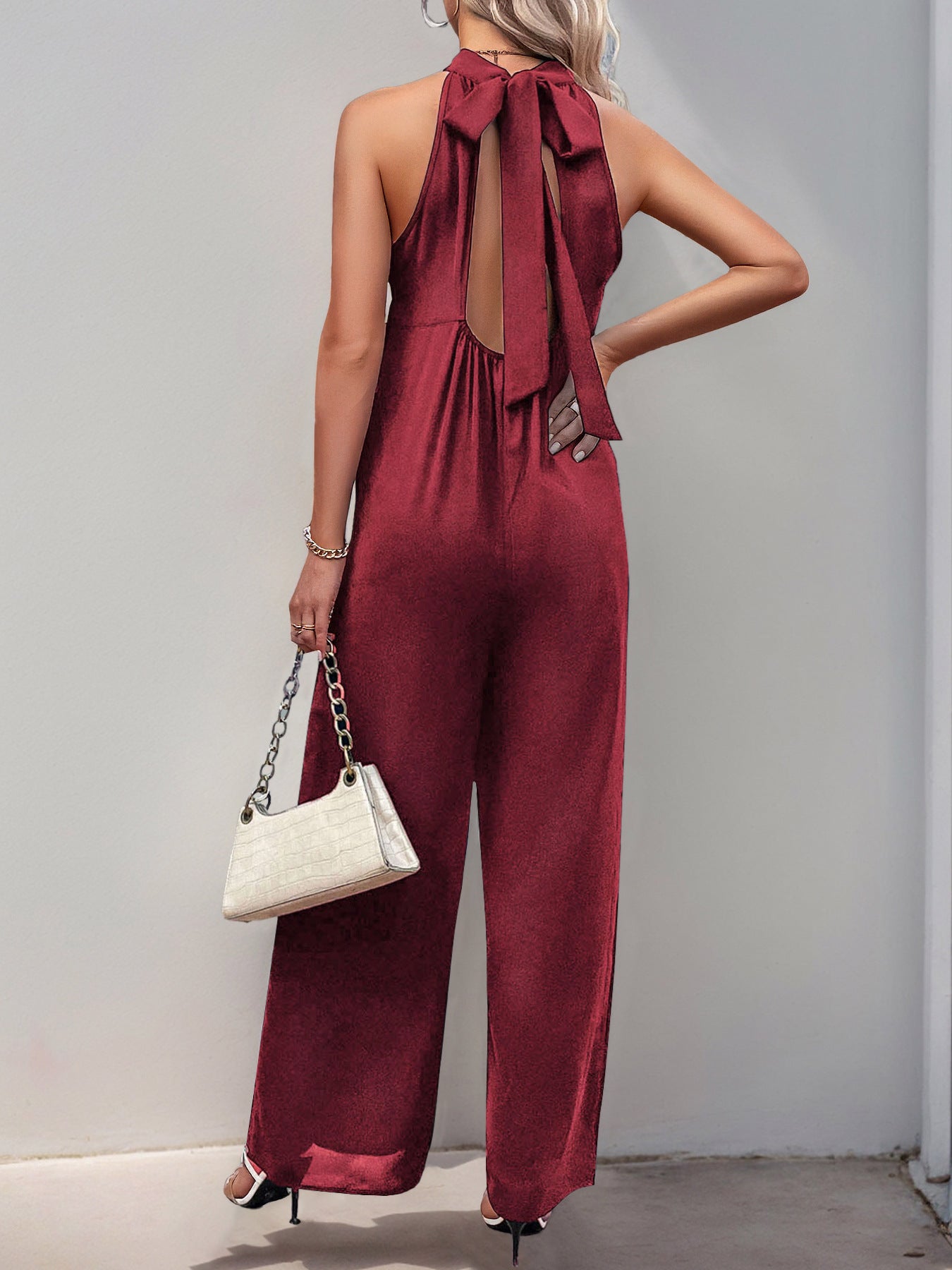 Minimalist Halter Style Loose Fit Party Jumpsuit