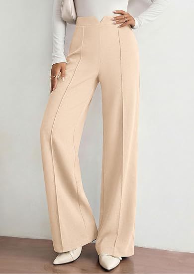 Wide Leg Dress Pants Women High Waist Flowy Trousers