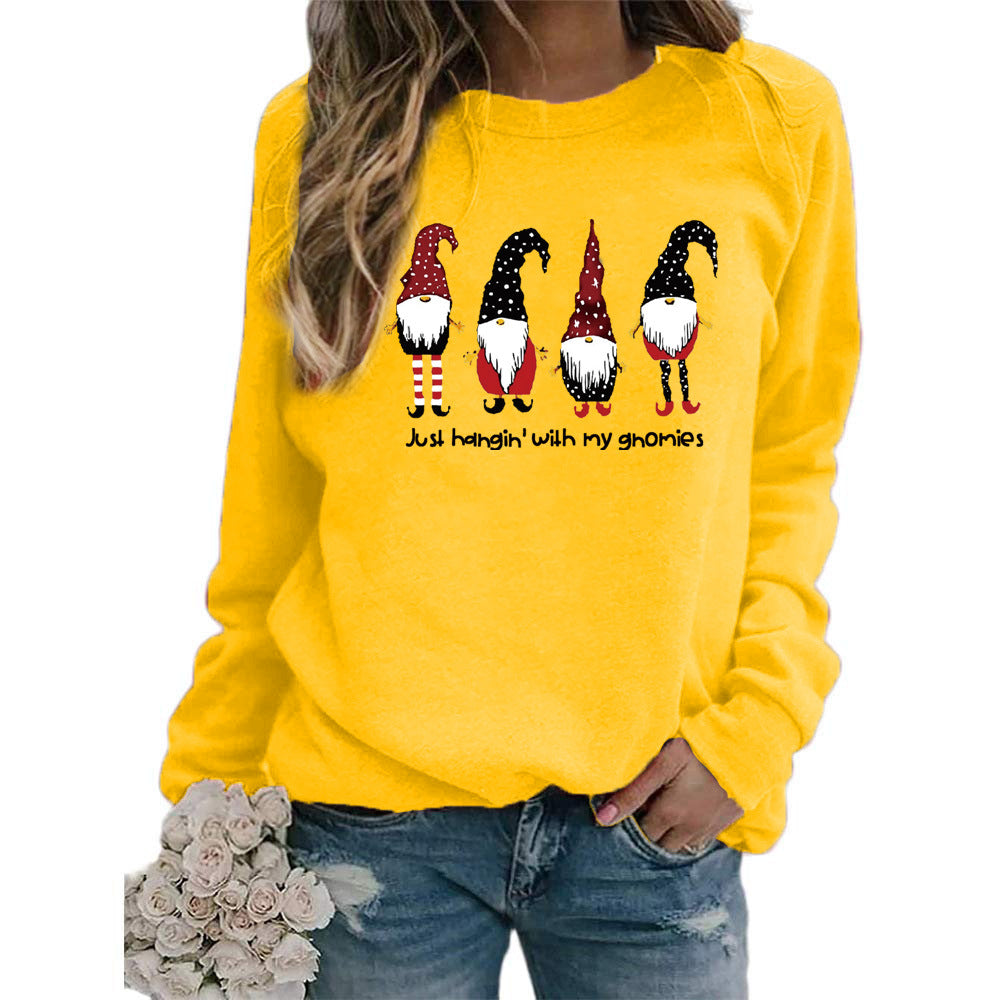 Womens Christmas Gnomes Graphic Crewneck Sweatshirt