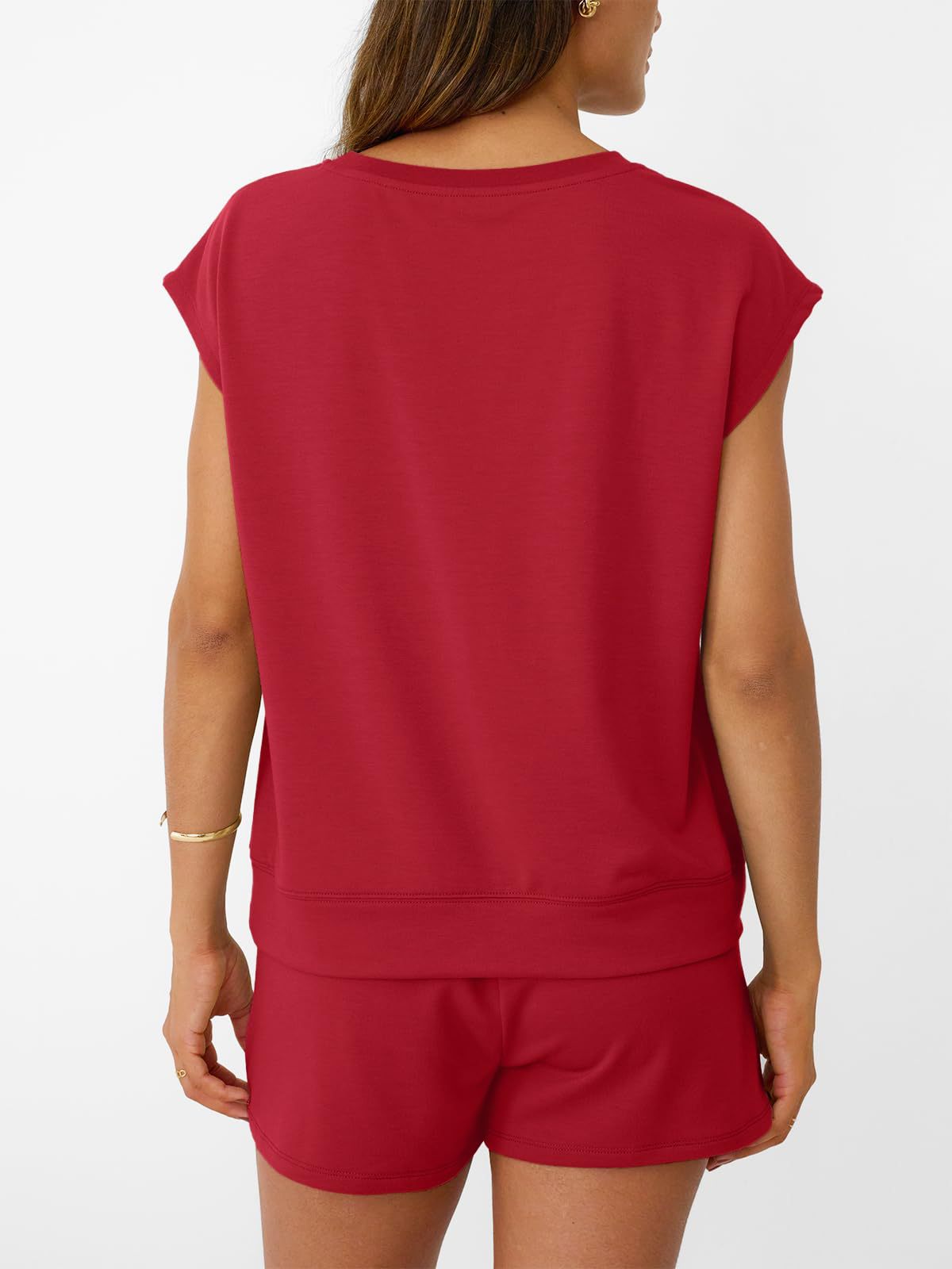 Solid Knit Lounge Set Casual Drawstring Pocket