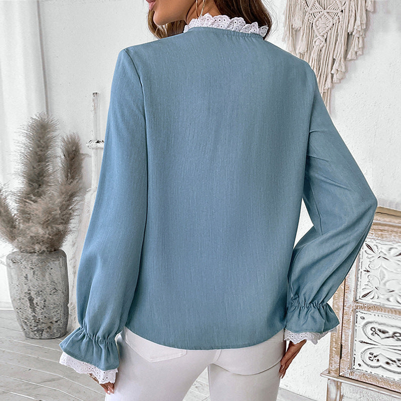 Women's Commuter Long-sleeved Shirt Lace Cardigan Top