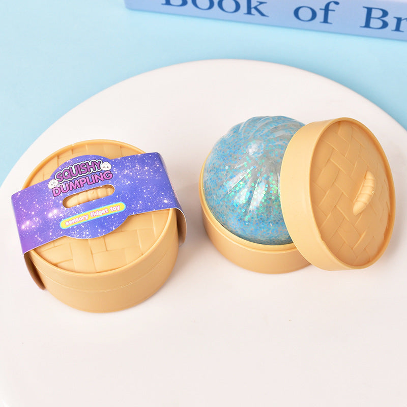 Glitter Squishy Dumpling Stress Ball Sensory Toy