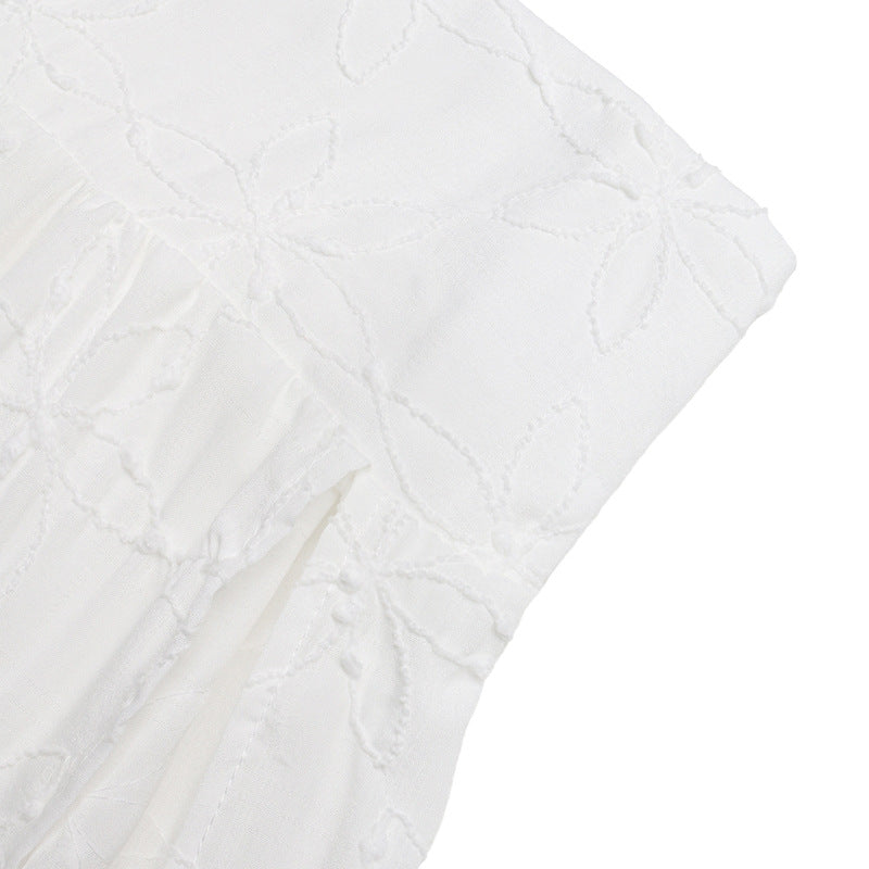Women High Waist Embroidered Split Maxi Skirt