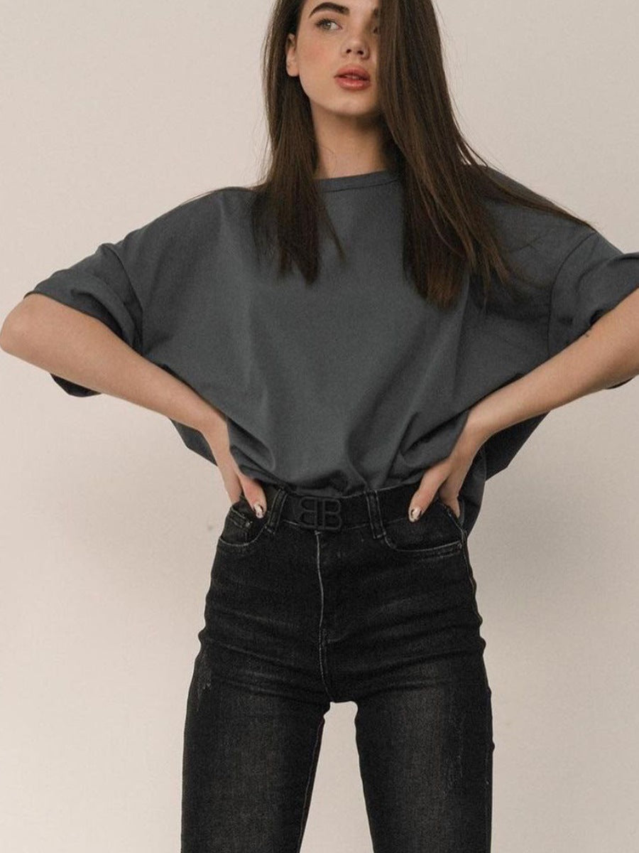 Oversized Cotton Tee Relaxed Fit Casual Streetwear