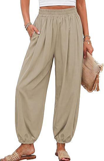 Women's High Waist Harem Pants Casual with Pockets