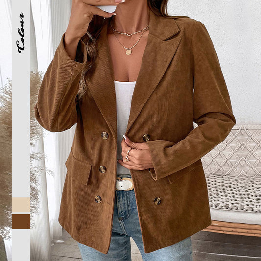 Trendy Corduroy Blazer Jacket for Fall & Winter