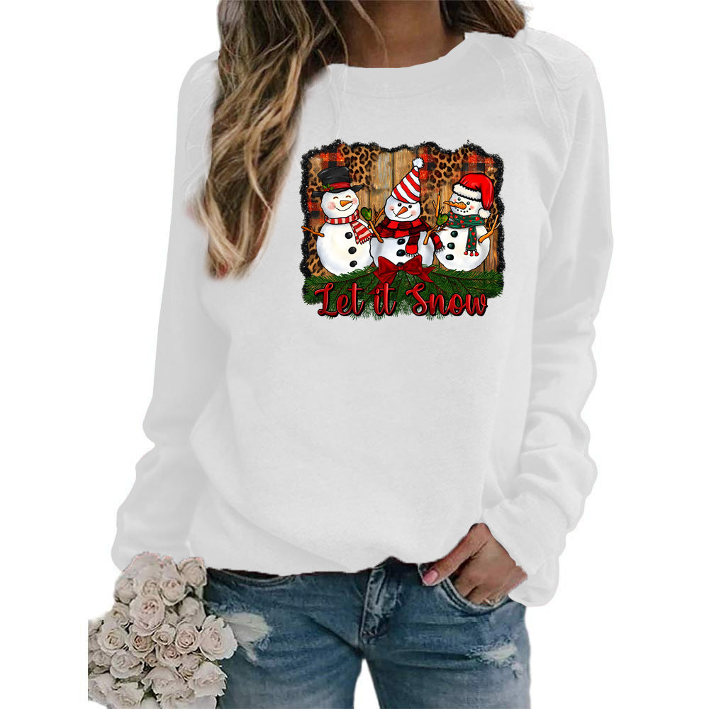 Womens Let It Snow Snowman Graphic Sweatshirt