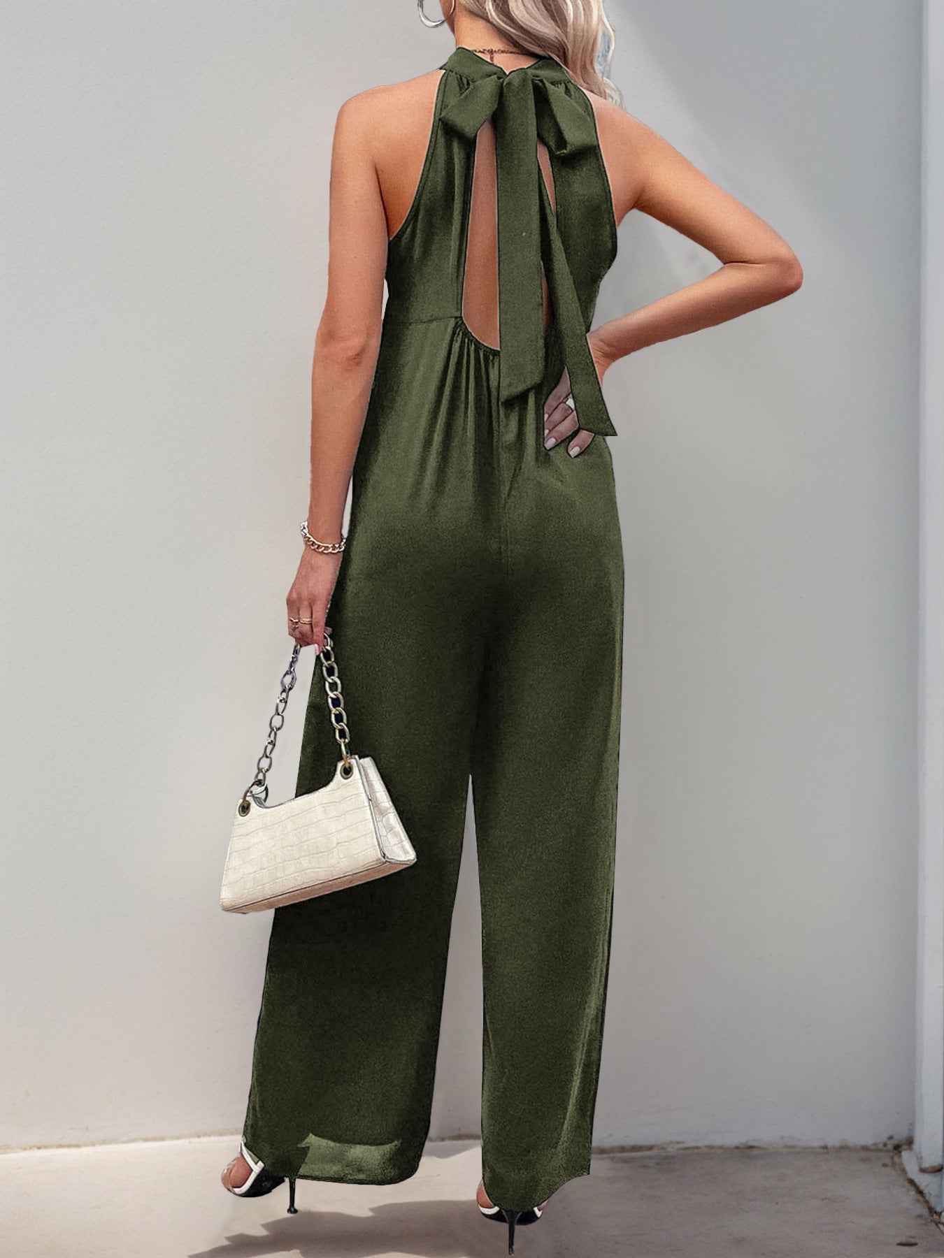 Minimalist Halter Style Loose Fit Party Jumpsuit