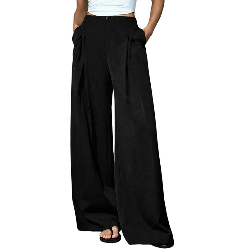 Women's Pleated Wide Leg Business Dress Pants