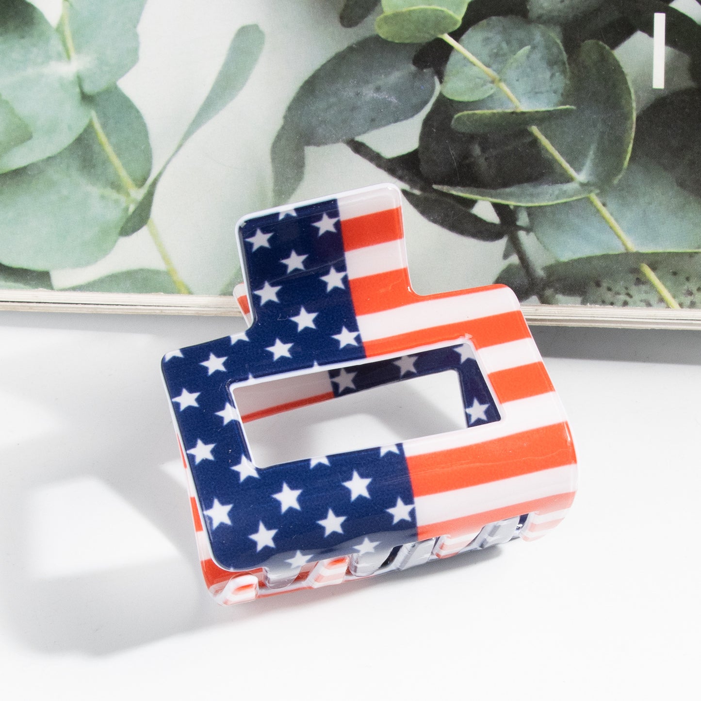 Patriotic American Flag Hair Claw Clip 4th of July Accessory