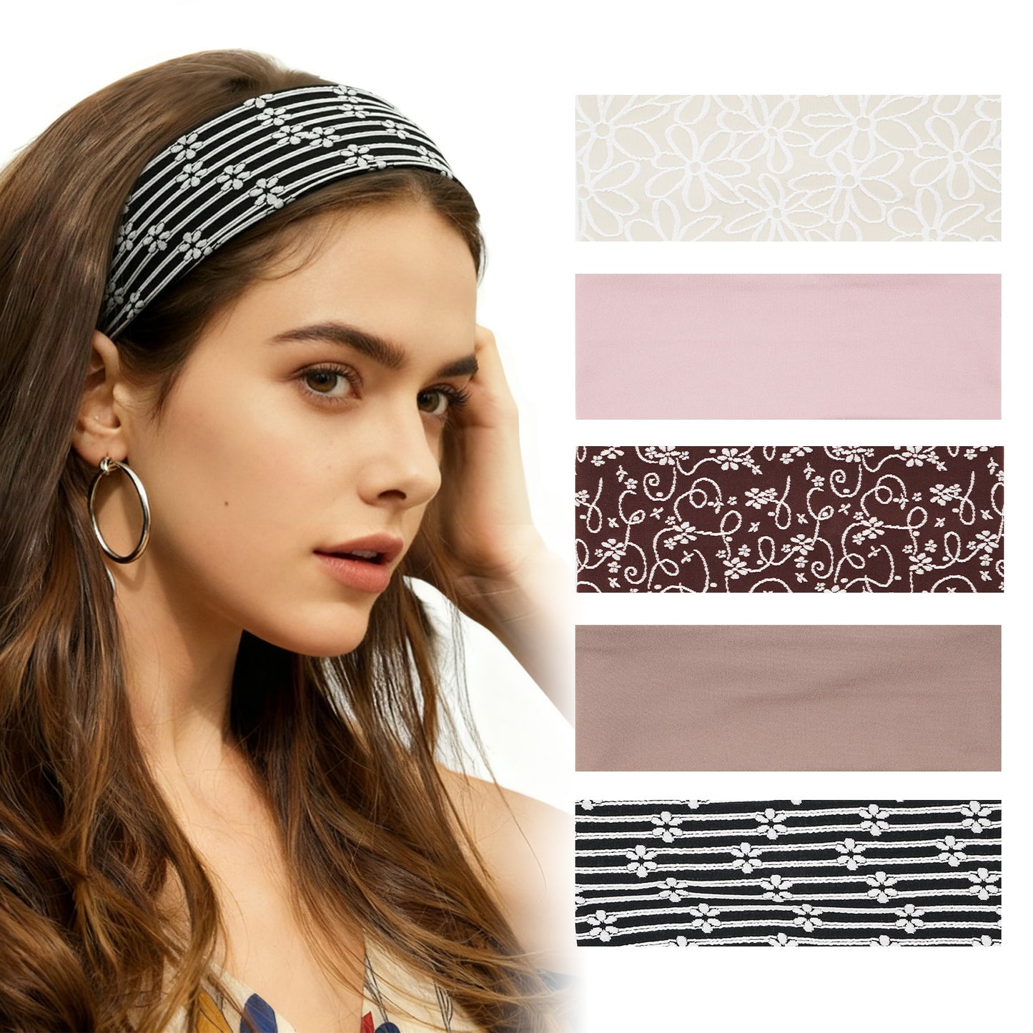 Boho Lace Elastic Headbands Vintage Pilates Hair Bands
