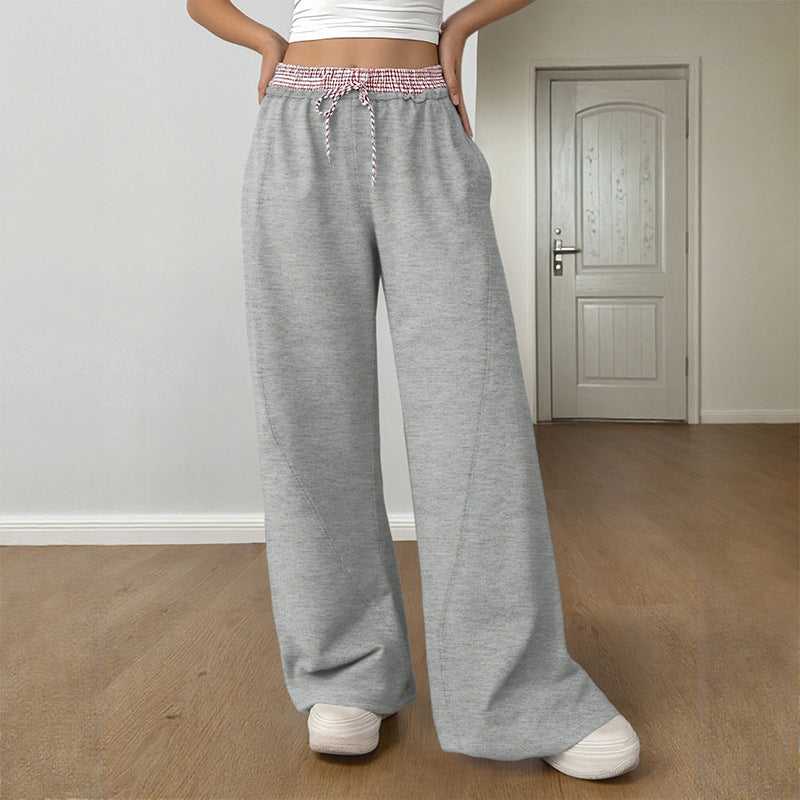 Wide Leg Drawstring Lounge Sweatpants for Women