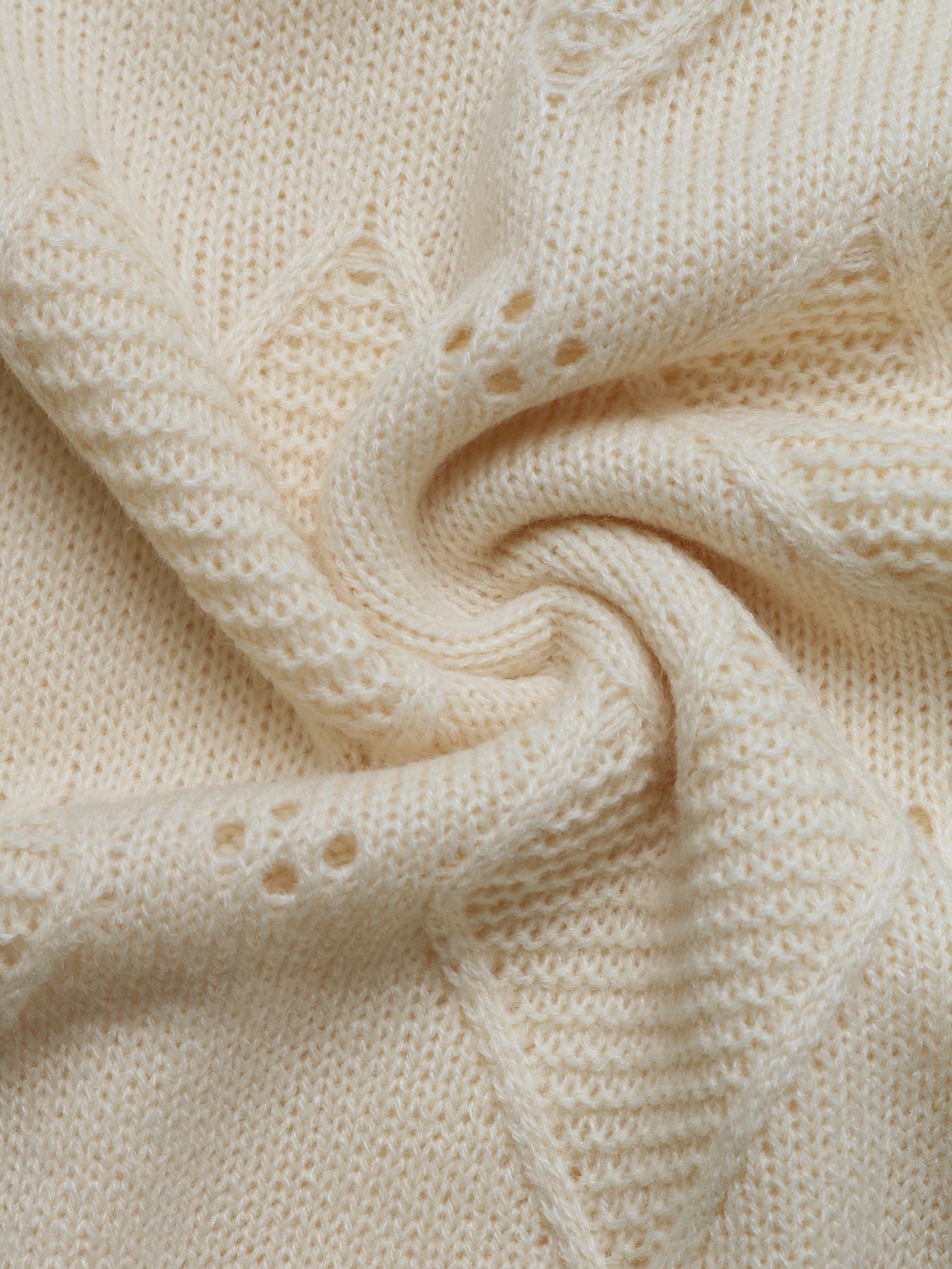 Heart Knit Sweater Hollow Out Long Sleeve Casual Pullover
