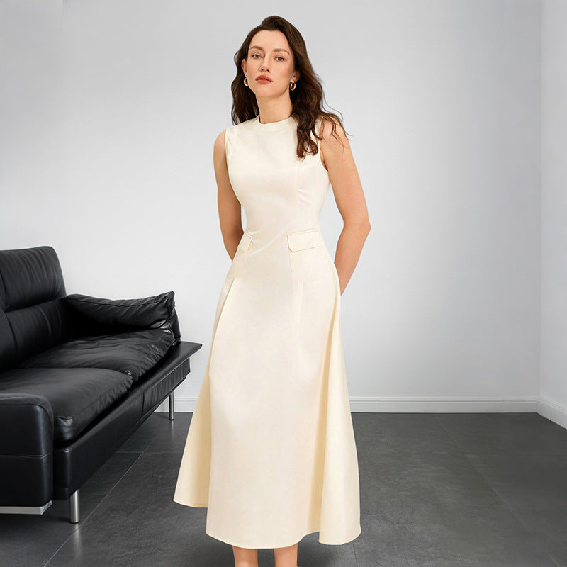 Elegant Sleeveless A Line Maxi Dress Summer Solid Style