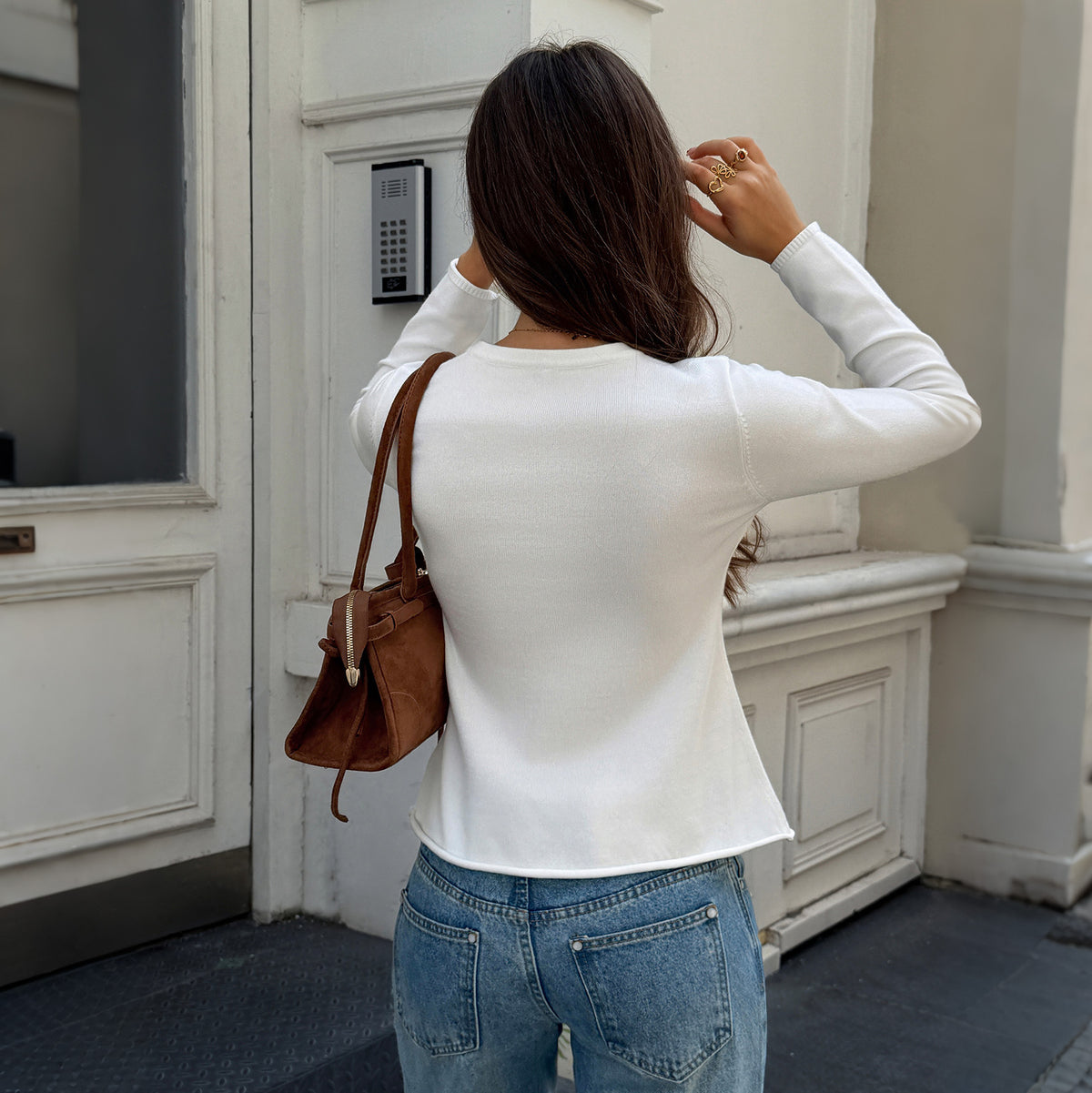 Ribbed Cropped Cardigan Button Front Fitted Sweater