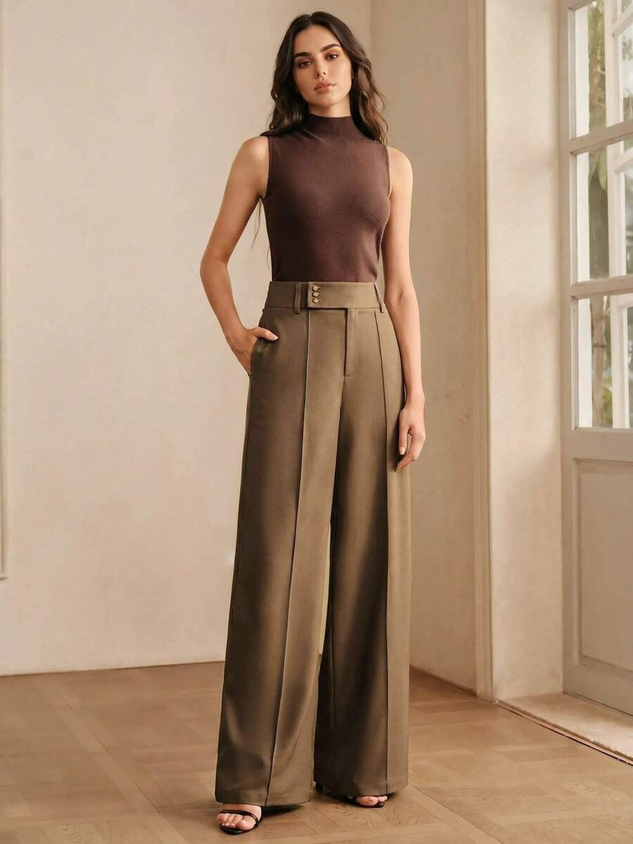 Women's High Waisted Wide Leg Dress Pants