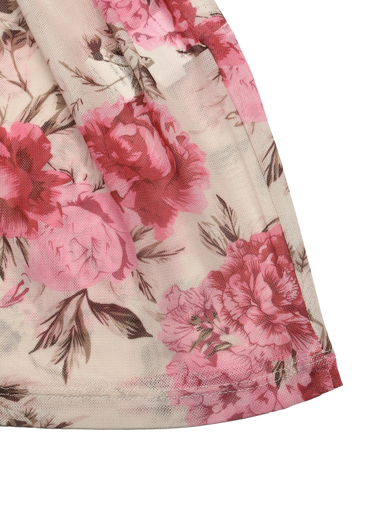 Floral Chiffon Midi Dress Romantic Flutter Sleeve