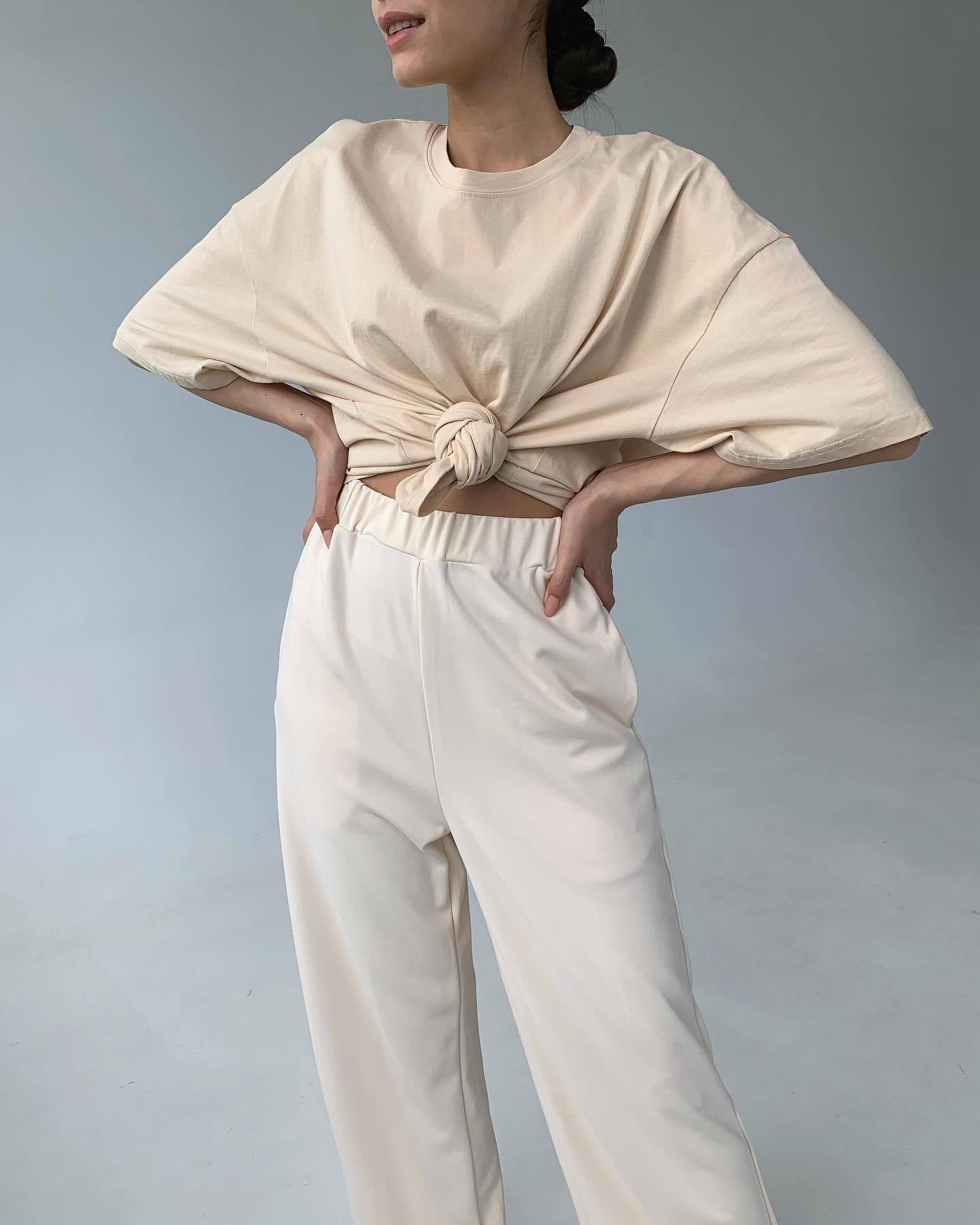 Solid Oversized T Shirt Loose Fit Crewneck Casual Tee
