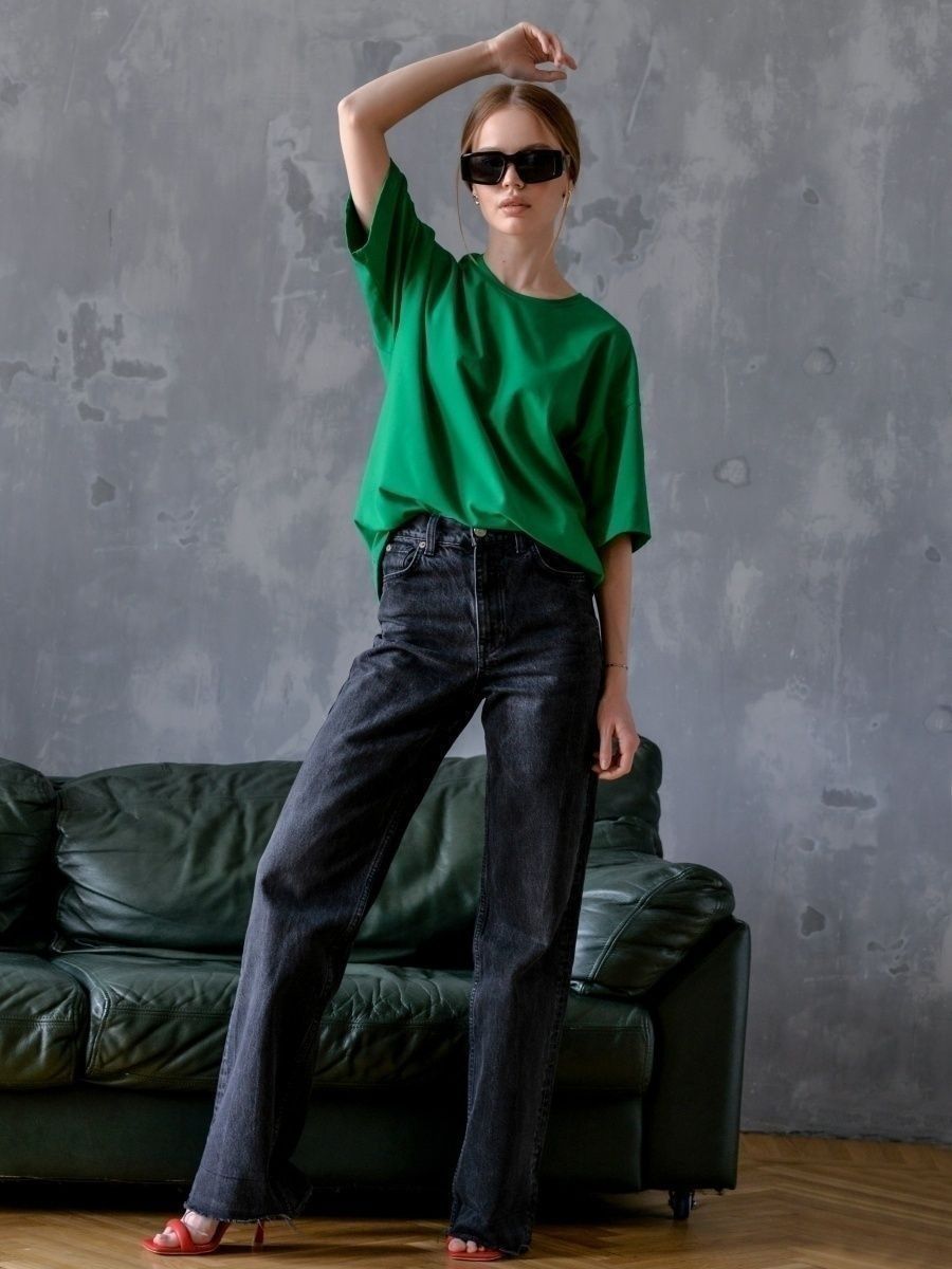 Solid Oversized T Shirt Loose Fit Crewneck Casual Tee