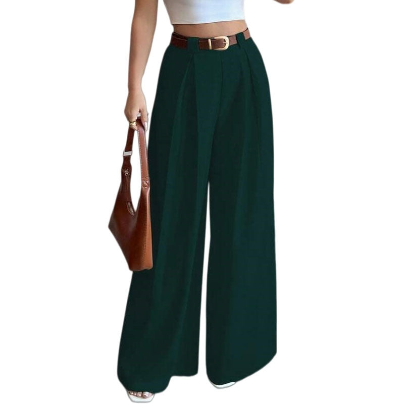 Women's High Waist Pleated Wide Leg Dress Pants