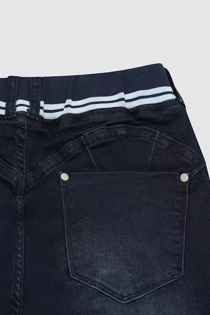 Washed Denim Jeans Vintage High Waist Skinny Stretch
