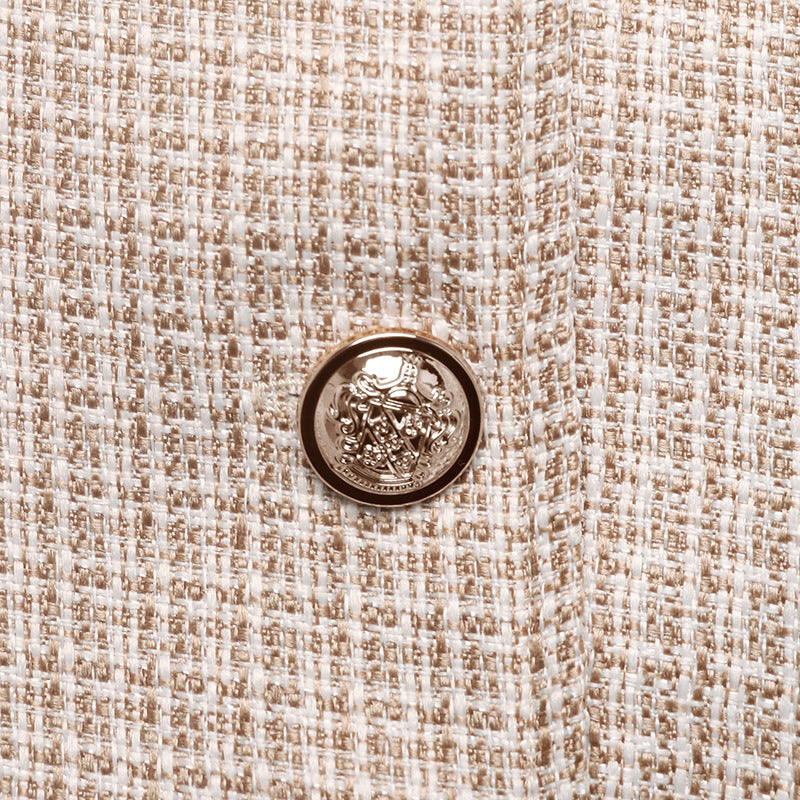 Tweed Bomber Jacket Oversized Casual French Chic Outerwear