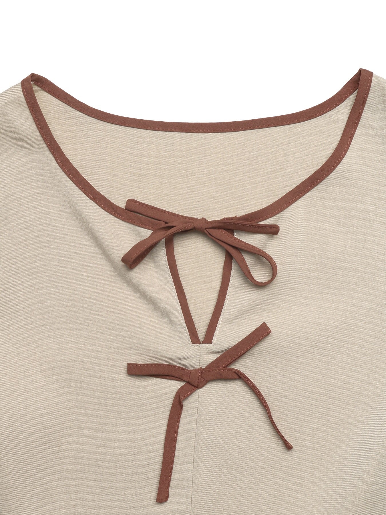 Solid Textured Top Peplum Bow Puff Sleeve