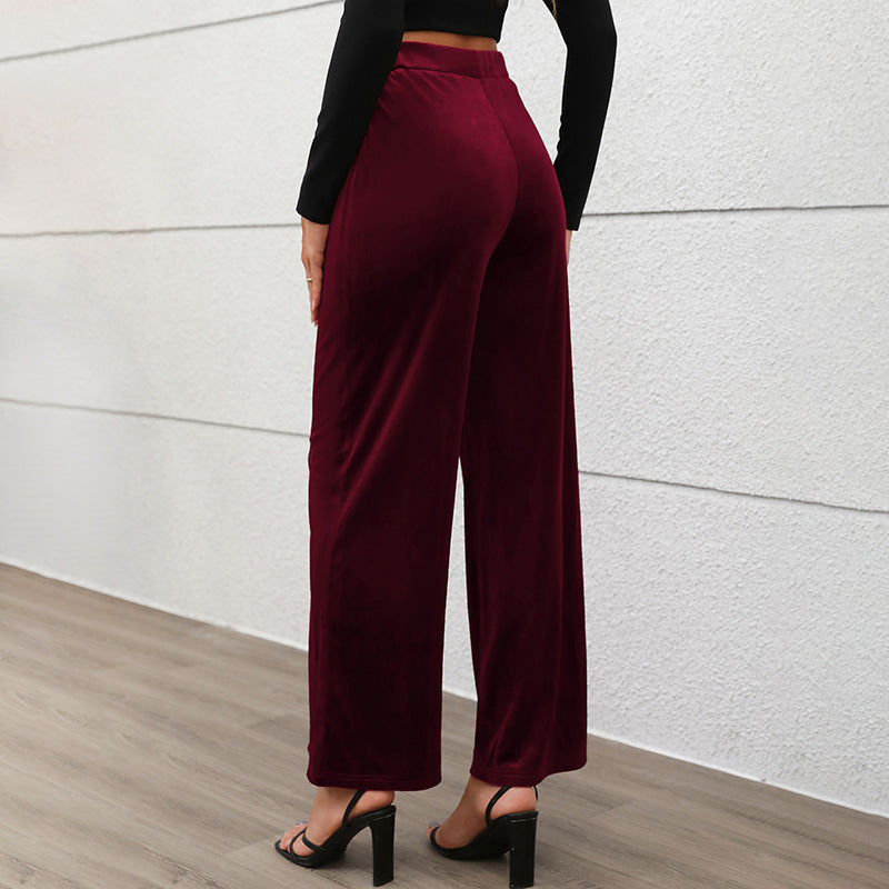 Women High Waist Loose Wide Leg Pants Casual Long Trousers
