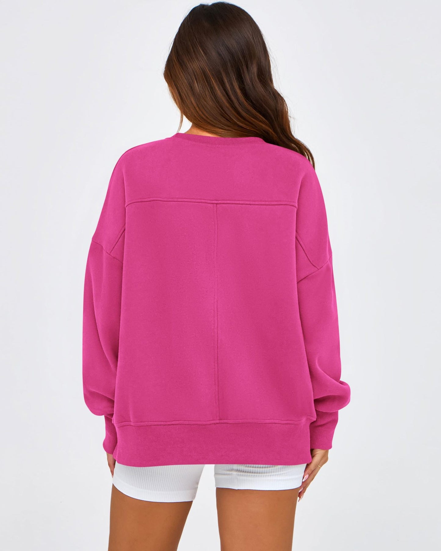 Solid Sweatshirt Casual Oversized Side Slit Pullover