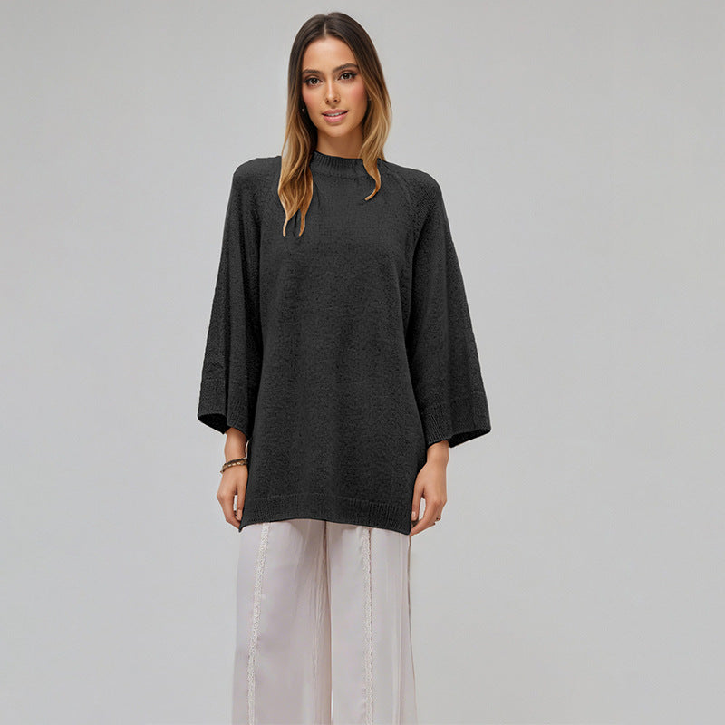 Oversized Crew Neck Knit Sweater Casual Loose Pullover Top