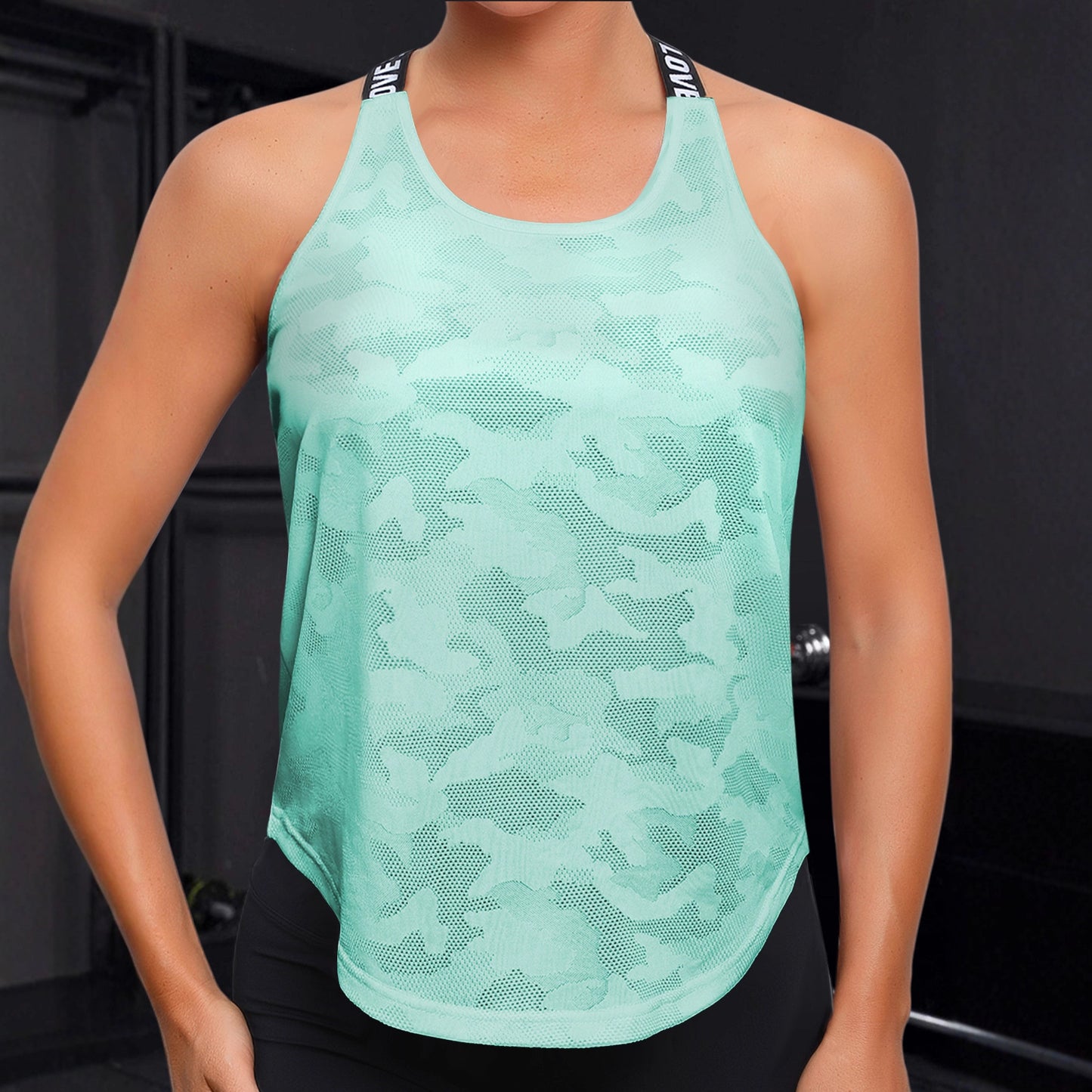Women’s Mesh Racerback Tank Breathable Workout Tee