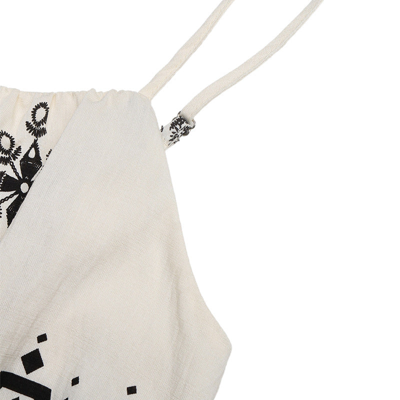 Boho Print Wide Leg Jumpsuit Spaghetti Strap Summer