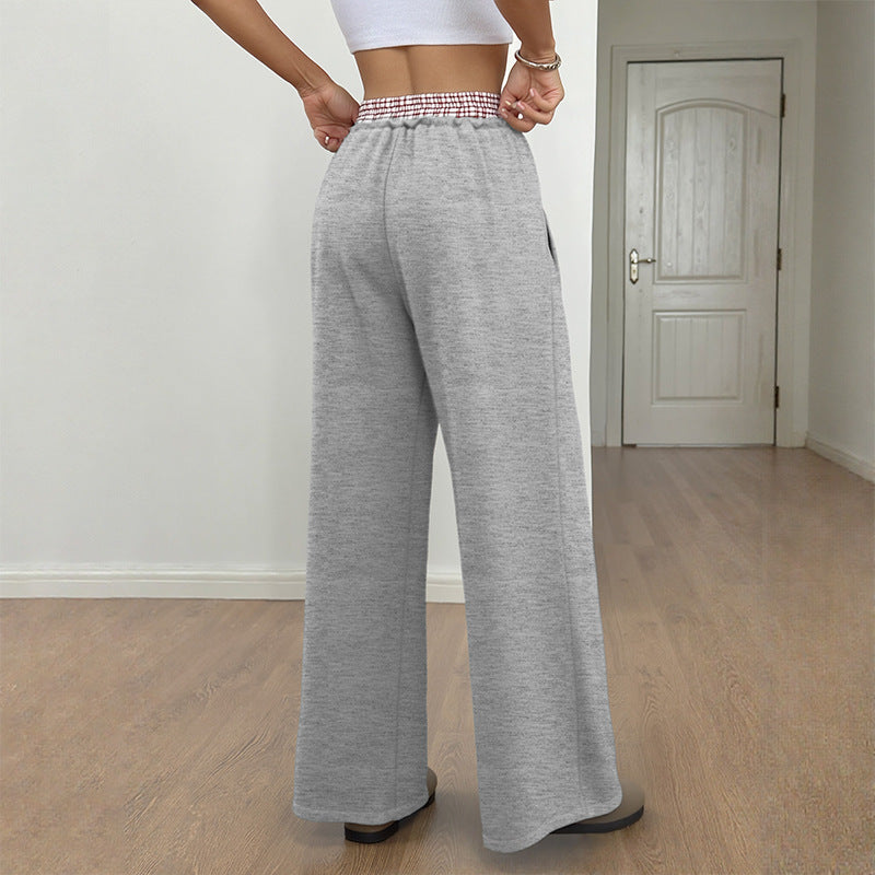 Wide Leg Drawstring Lounge Sweatpants for Women