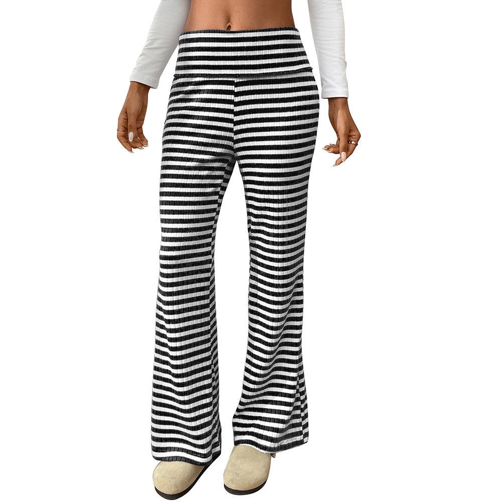 Casual Y2K Striped High-Waist Wide-Leg Lounge Pants