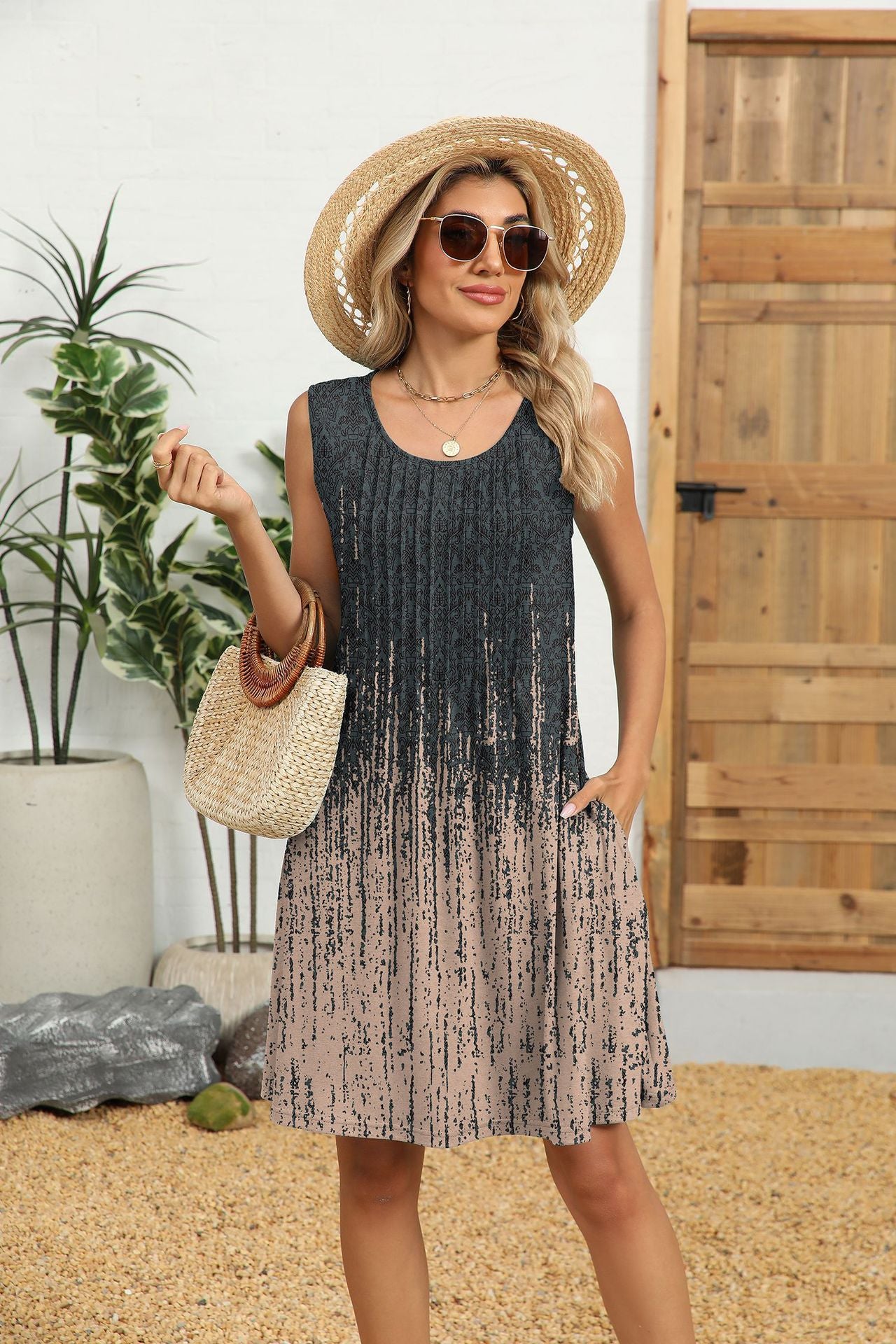 Boho Style Casual Sundress with Pockets for Women