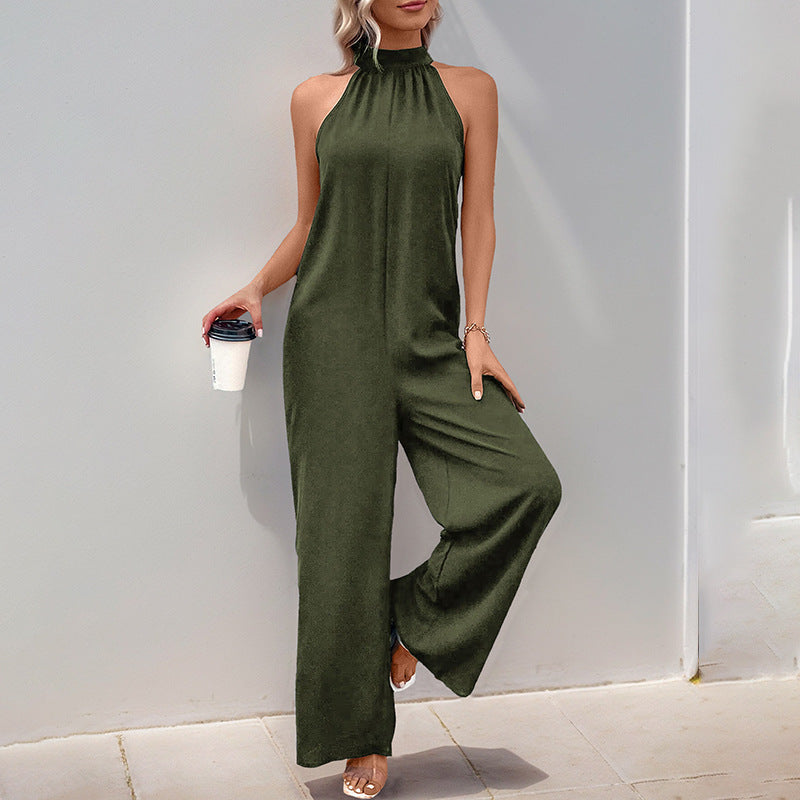 Minimalist Halter Style Loose Fit Party Jumpsuit