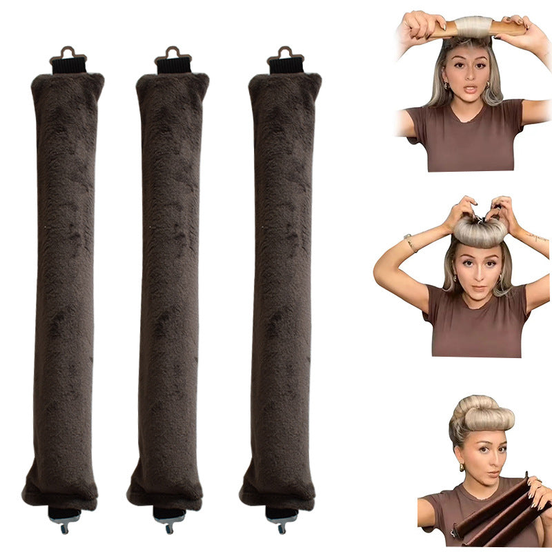 No-Heat Hair Curlers, 3-Loop Rubber Rods for Soft Waves