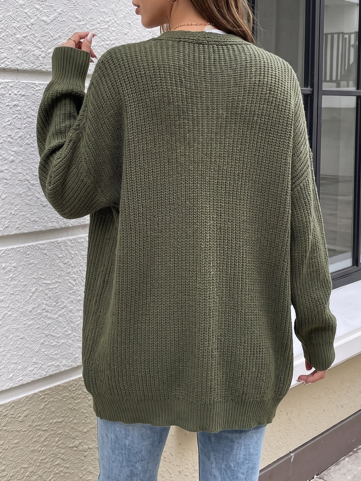 Women's Oversized Chunky Knit Open Front Cardigan Sweater