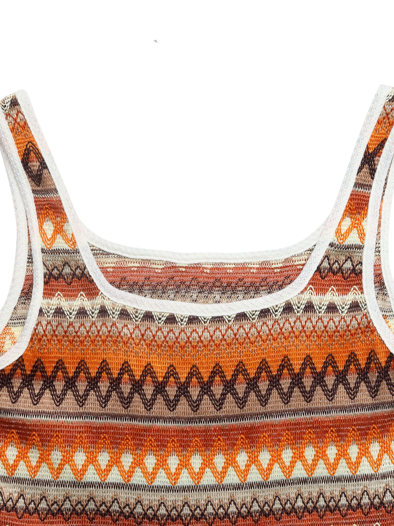 Boho Knit Top Colorblock Sleeveless Casual Playsuit