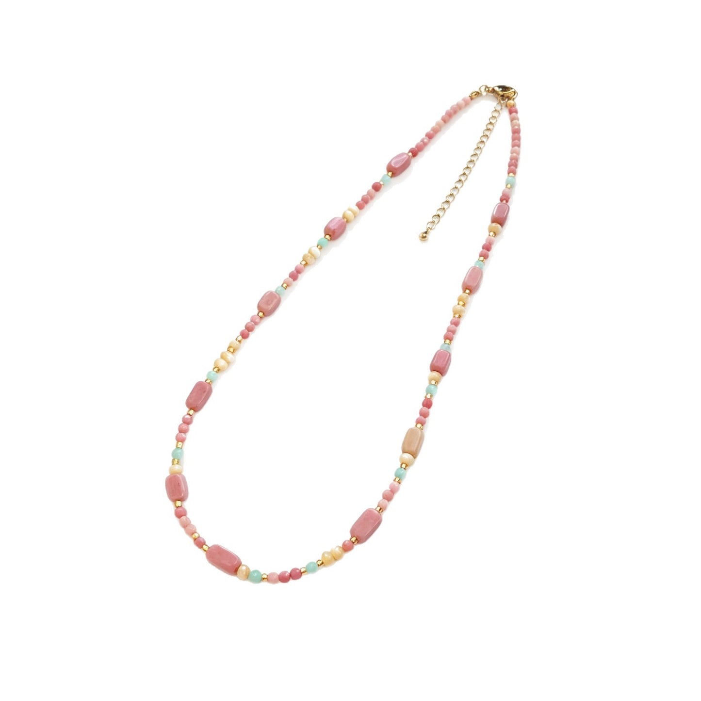 Colorful Natural Stone Beaded Necklace for Women